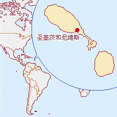 圣基茨和尼维斯国土面积示意图